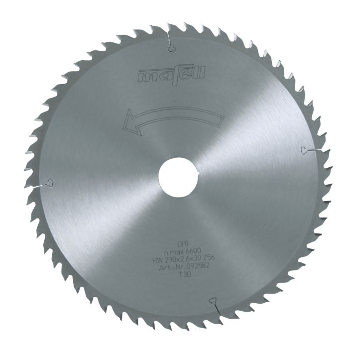 Sägeblatt-HM, 230 x 2,6 x 30 mm, Z 56, WZ, für Weichfaserplatten und Querschnitte (KSP 85 Fc)