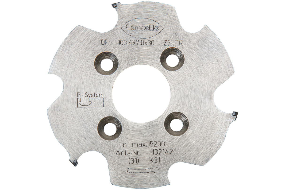 P-System Nutfräser CNC, DP Ø100.4x7xØ30 mm, Z3, NL 4xØ6.6xØ48 mm