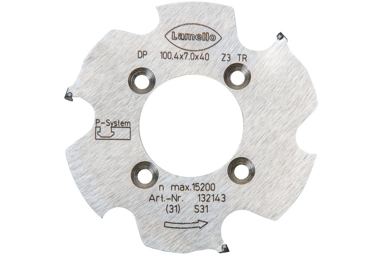 P-System Nutfräser CNC, DP Ø100.4x7xØ40 mm, Z3, NL 4xØ5.5xØ52 mm