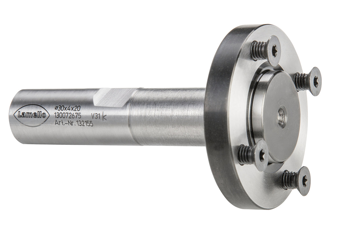 Fräsdorn CNC für P-System Nutfräser, Spannfläche 2, Ø30 mm, Schaft Ø20x50 mm, L 85 mm, NL 4xM4xØ48 mm