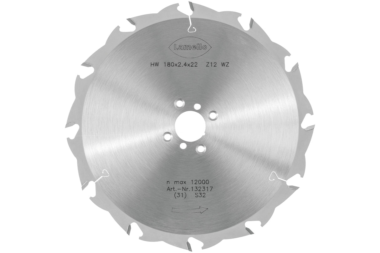 Tanga Delta,180,1811,Swiss Sägeblatt, HW, Ø180x2.4xØ22 mm, Z12, NL 6
