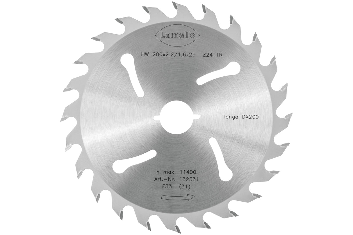 Tanga DX200 Sägeblatt, HW, Ø200x2.4xØ29 mm, Z24, mit Schnellspann-Aufnahme