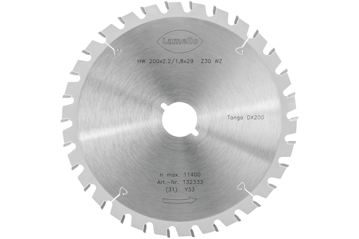 Tanga DX200 Sägeblatt, HW, Ø200x2.2xØ29 mm, Z30, mit Schnellspann-Aufnahme