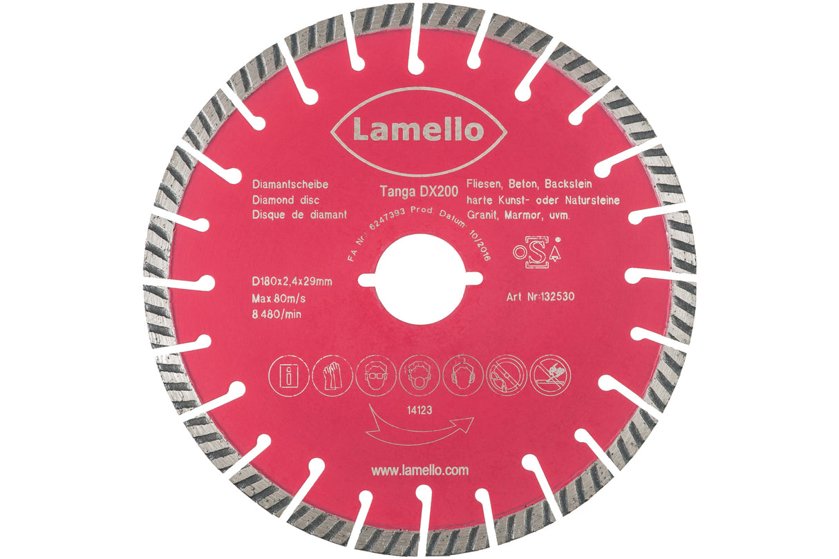 Tanga DX200 Trennscheibe, DP, Ø180x2.4xØ29 mm, mit Schnellspann-Aufnahme