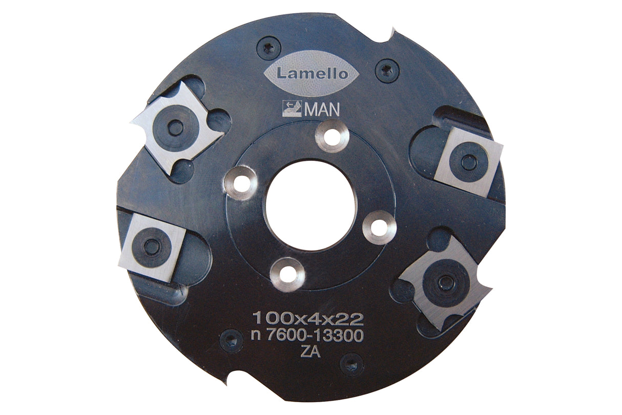 Wendenschneidenfräser für Nutfräsmaschine, HW, Ø100x4xØ22 mm, Z4+V4, WS, NL 4, ohne Nabe