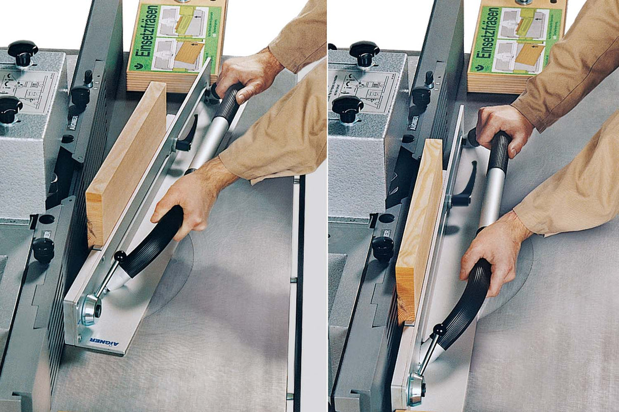 Spannlade Aigner 212 Zuführlade / Spannsystem für sicheres Einsetzfräsen an der Tischfräsmaschine