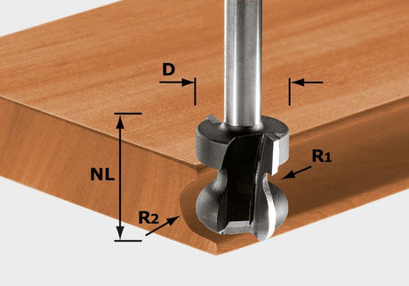Griffleis.fräs. HW D22/16/R2,5+R6