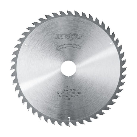 Sägeblatt-HM, 225 x 1,8/2,5 x 30 mm, Z 48, WZ, für Feinschnitte