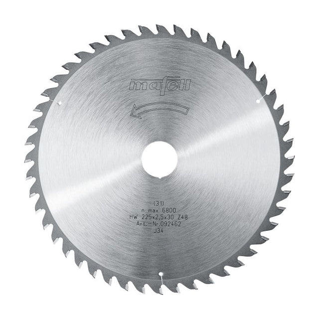 Sägeblatt-HM, 225 x 1,8/2,5 x 30 mm, Z 48, WZ, für Feinschnitte
