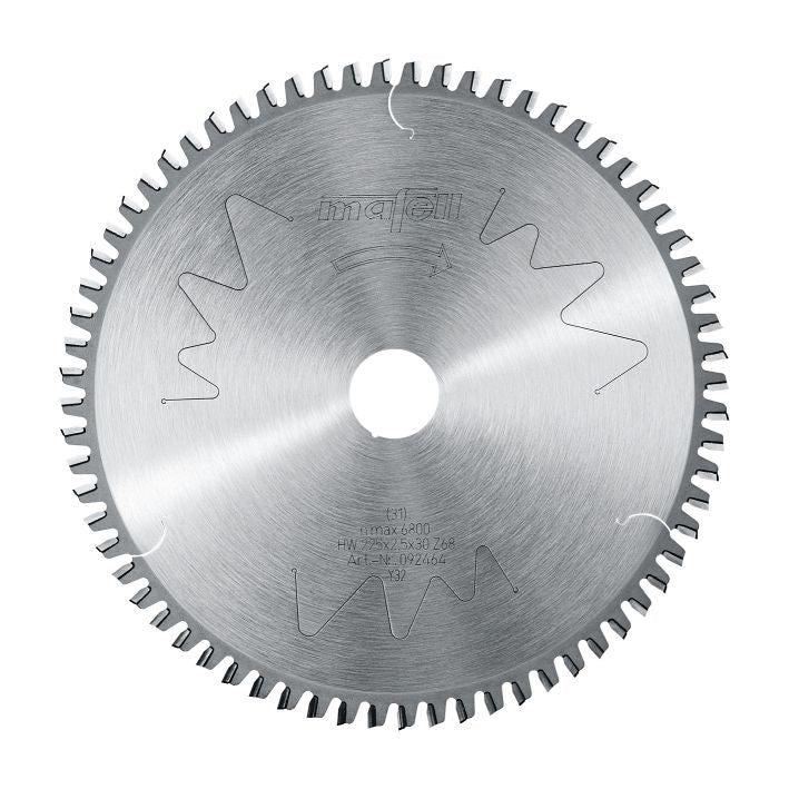 Sägeblatt-HM, 225 x 1,8/2,5 x 30 mm, Z 68, FZ/TR, für Kunststoff- und Aluminium-Profile