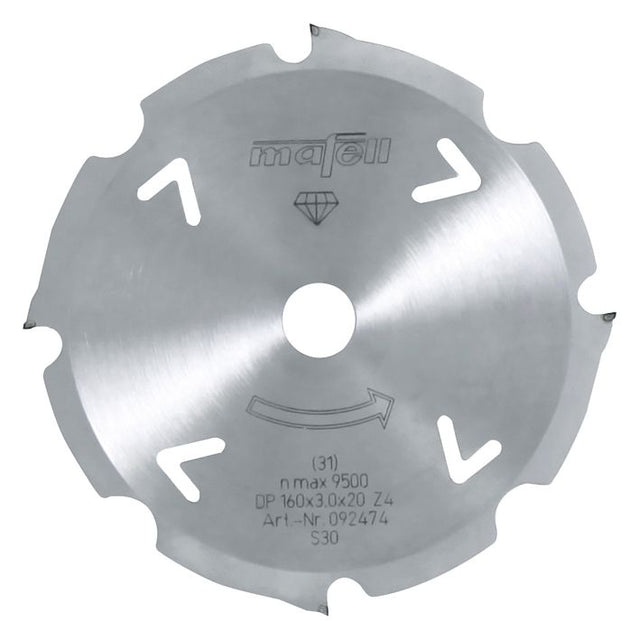 Sägeblatt-Diamant, 160 x 2,4/3,0 x 20 mm, Z 4, FZ/TR, für zementgebundene Werkstoffe