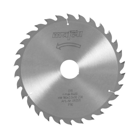 Sägeblatt-HM, 180 x 1,4/2,0 x 30 mm, Z 30, WZ, für universellen Einsatz in Holz
