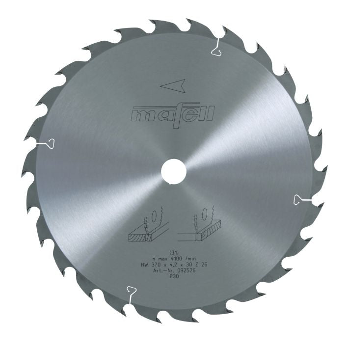 Sägeblatt-HM, 370 x 2,5/4,2 x 30 mm, Z 26, WZ, für universellen Einsatz in Holz (MKS 145 Ec)