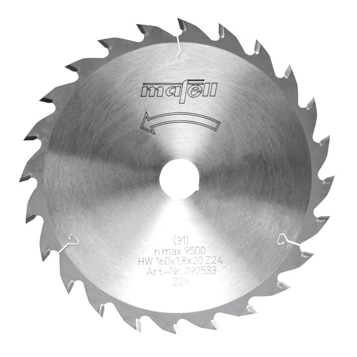 Sägeblatt-HM, 160 x 1,2 / 1,8 x 20 mm, Z 24, WZ, für universellen Einsatz in Holz