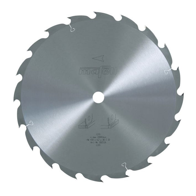 Sägeblatt-HM, 450 x 2,5/4,2 x 30 mm, Z 20, WZ, für universellen Einsatz in Holz