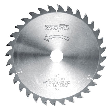 Sägeblatt-HM, 160 x 1,2/1,8 x 20 mm, Z 32, WZ, für Feinschnitte in Holz