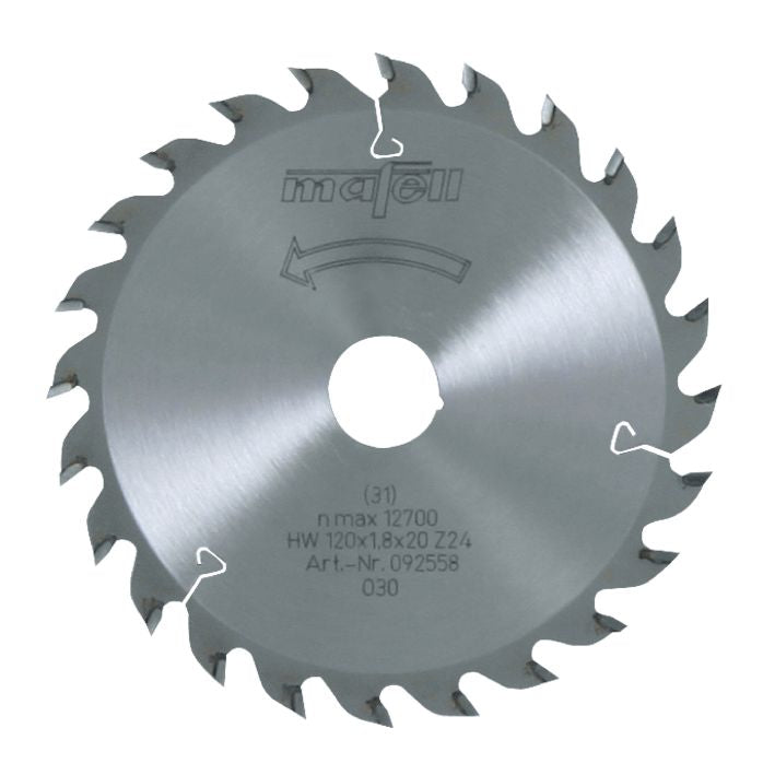 Sägeblatt-HM, 120 x 1,2/1,8 x 20 mm, Z 24, WZ, für universellen Einsatz in Holz