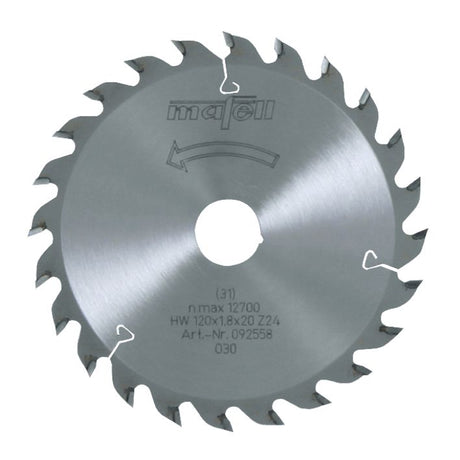Sägeblatt-HM, 120 x 1,2/1,8 x 20 mm, Z 24, WZ, für universellen Einsatz in Holz