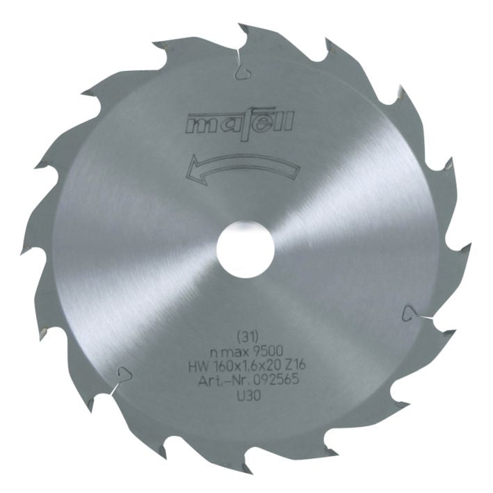 Sägeblatt-HM, 160 x 1,1/1,6 x 20 mm, 16 Z, FZ/FA, für universellen Einsatz in Holz, Battery ideal