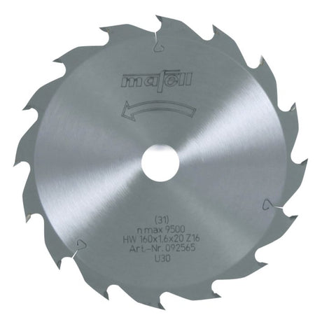 Sägeblatt-HM, 160 x 1,1/1,6 x 20 mm, 16 Z, FZ/FA, für universellen Einsatz in Holz, Battery ideal