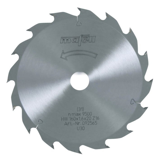 Sägeblatt-HM, 160 x 1,1/1,6 x 20 mm, 16 Z, FZ/FA, für universellen Einsatz in Holz, Battery ideal