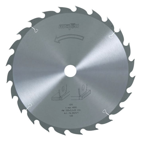 Sägeblatt-HM, 330 x 2,2/3,2 x 30 mm, Z 24, WZ, für universellen Einsatz in Holz