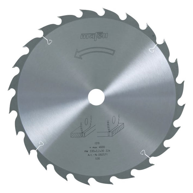 Sägeblatt-HM, 330 x 2,2/3,2 x 30 mm, Z 24, WZ, für universellen Einsatz in Holz