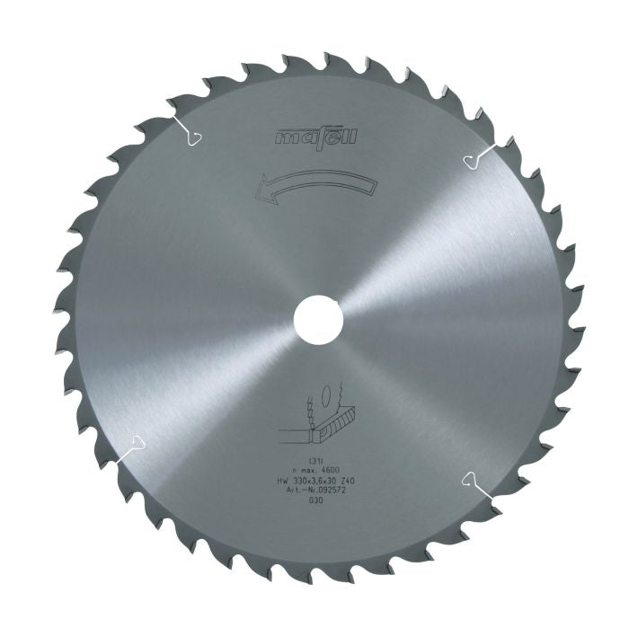 Sägeblatt-HM, 330 x 2,2/3,6 x 30 mm, Z 40, WZ, für Feinschnitte in Holz