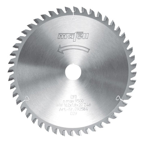 Sägeblatt-HM, 162 x 1,2 / 1,8 x 20 mm, Z 48, WZ, für universellen Einsatz in Plattenwerkstoffen