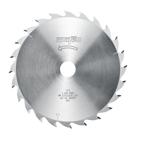 Sägeblatt-HM, 237 x 1,8/2,5 x 30 mm, Z 24, WZ, für Längs- und Querschnitte