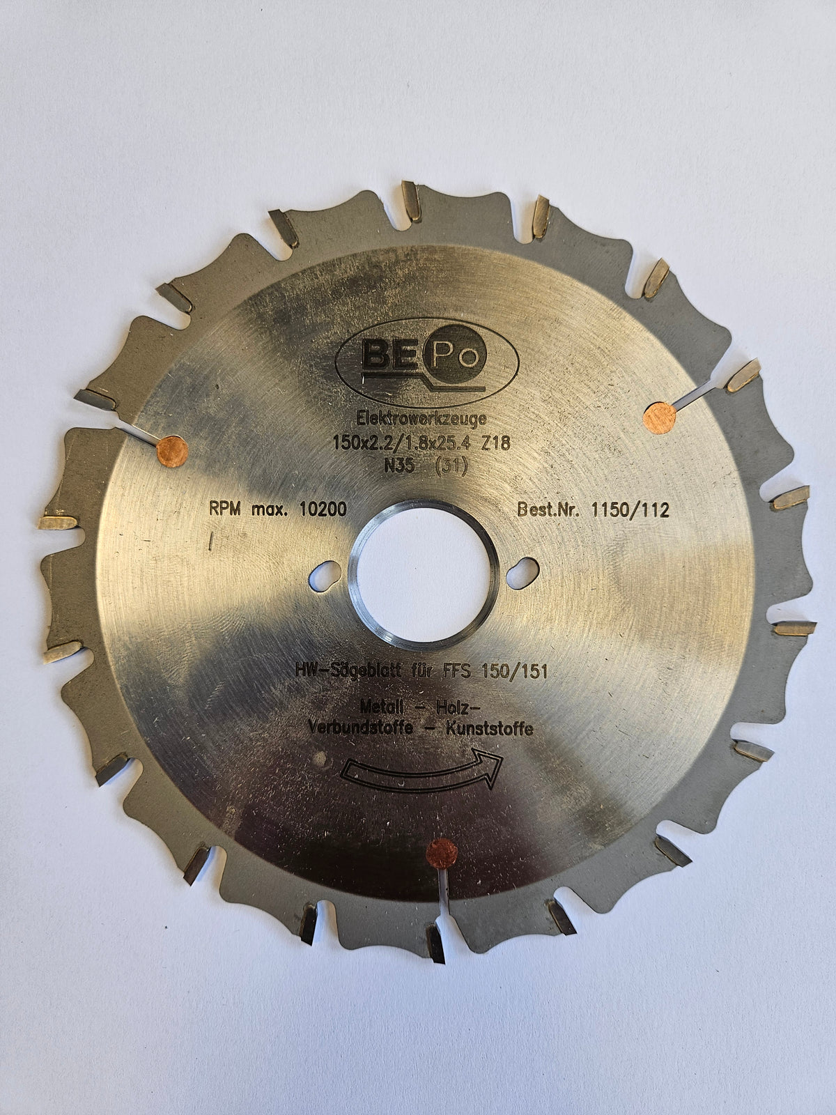BEPo HW-Sägeblatt Z=18, D=150mm