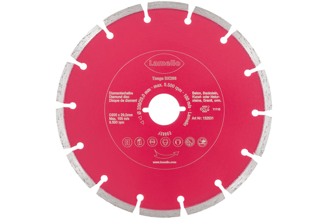 Tanga DX200 Trennscheibe, DP, segmentiert, Ø200x2.4xØ29 mm, mit Schnellspann-Aufnahme