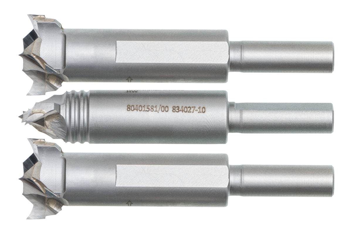 Cabineo Aggregat-Bohrer Set, HW, 3 Stück (RL/LL/RL), Ø15, Schaft Ø6/4.5mm, L 57.5mm