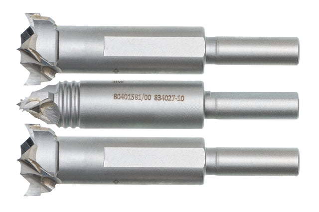Cabineo Aggregat-Bohrer Set, HW, 3 Stück (RL/LL/RL), Ø15, Schaft Ø6/4.5mm, L 57.5mm