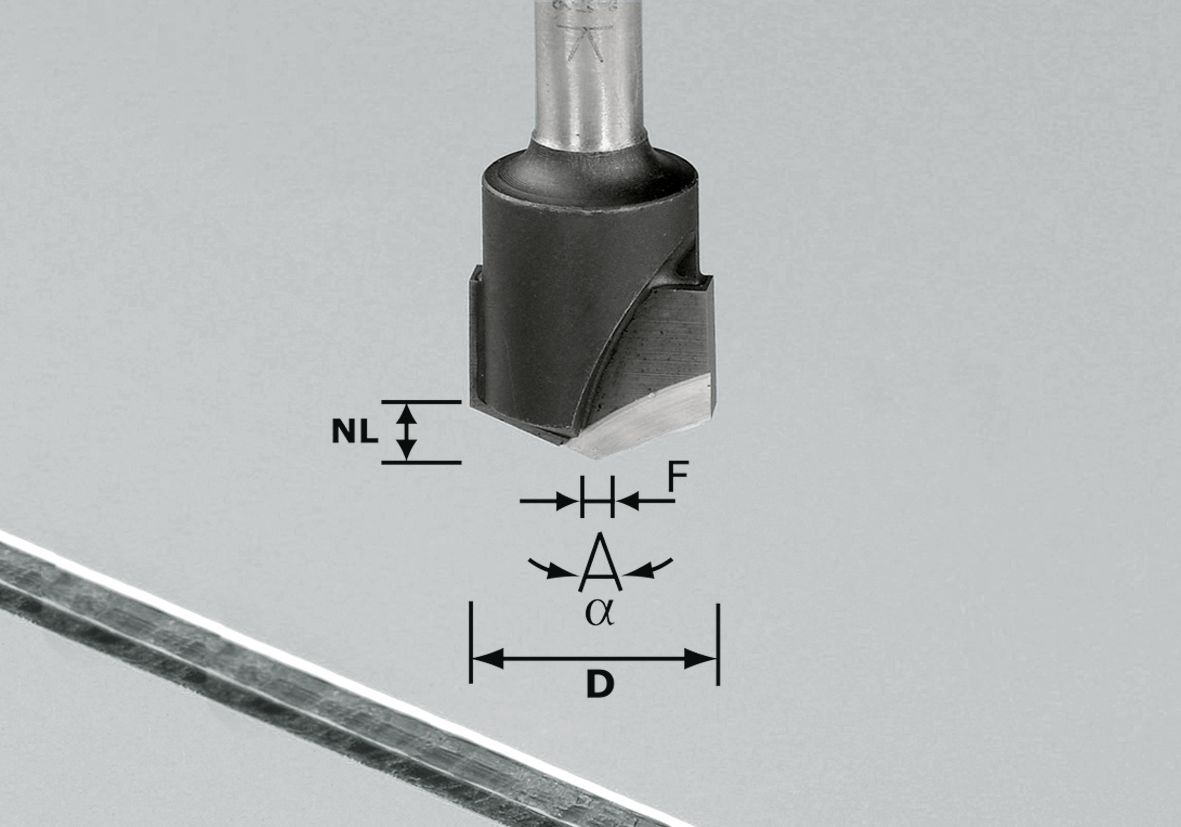 V-NUTFRÄSER     HW D18-135GRAD (ALU)