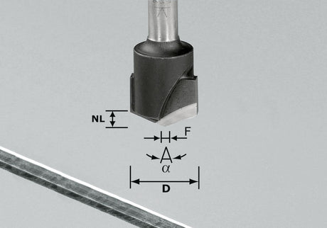 V-NUTFRÄSER     HW D18-135GRAD (ALU)