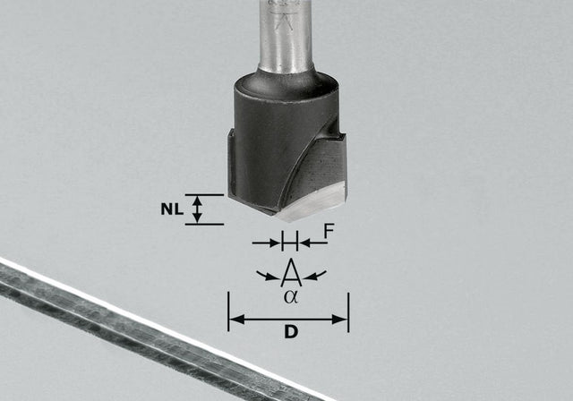 V-NUTFRÄSER     HW D18-135GRAD (ALU)