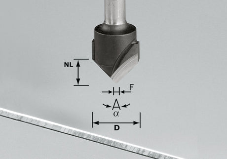 V-NUTFRÄSER     HW D18-90GRAD (ALU)