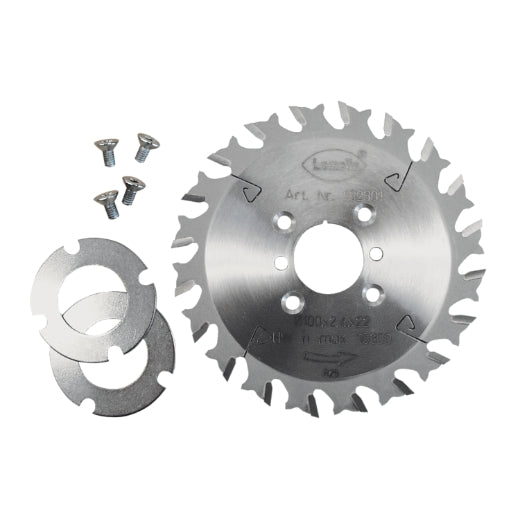 Sägeblatt für Nutfräsmaschine, HW, Ø100x2,4xØ22 mm, Z20, NL 4, inkl. Distanzscheiben